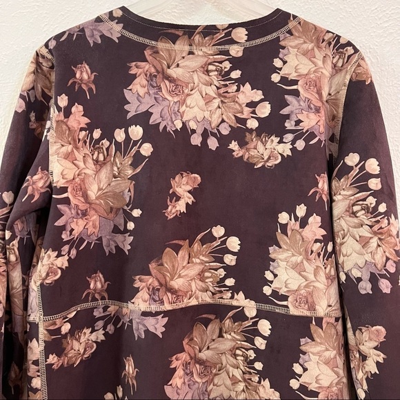 Chelsea & Theodore brown floral open jacket - Picture 7 of 10